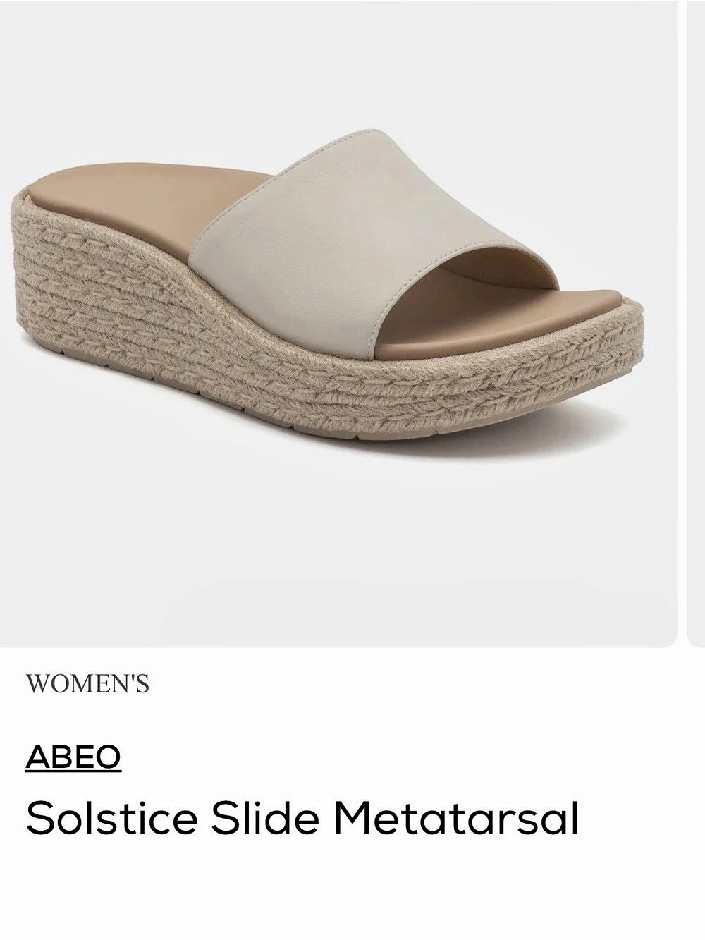 ABEO Solstice Slide Metatarsal Wedge Slides in White US 8 M Like New
